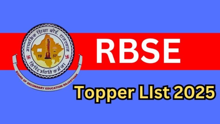 Rbse 10th topper list 2025 out date