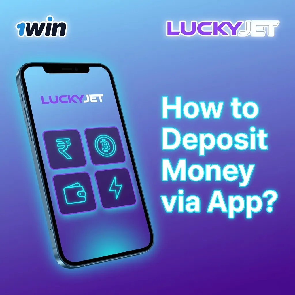 Step-by-step guide showing how to deposit money into Lucky Jet app using various payment methods like UPI and cards.